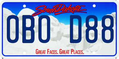 SD license plate 0BOD88