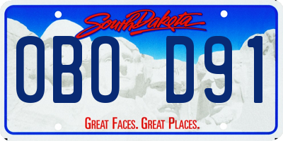 SD license plate 0BOD91