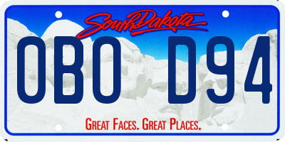SD license plate 0BOD94