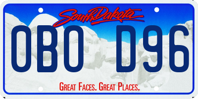 SD license plate 0BOD96