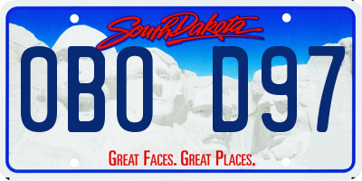SD license plate 0BOD97