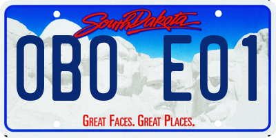 SD license plate 0BOE01