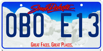 SD license plate 0BOE13