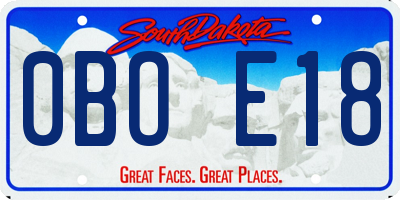 SD license plate 0BOE18