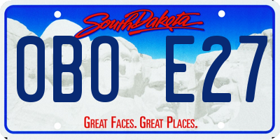 SD license plate 0BOE27