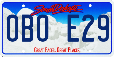 SD license plate 0BOE29