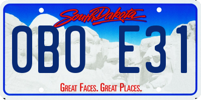 SD license plate 0BOE31