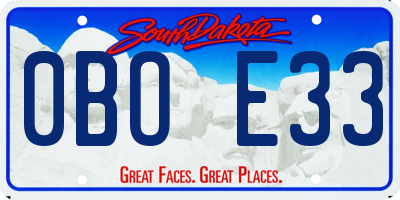 SD license plate 0BOE33