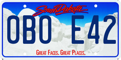 SD license plate 0BOE42