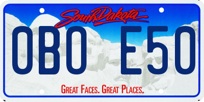SD license plate 0BOE50
