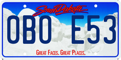 SD license plate 0BOE53