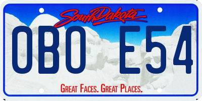 SD license plate 0BOE54