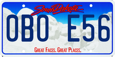 SD license plate 0BOE56