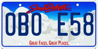 SD license plate 0BOE58