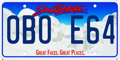 SD license plate 0BOE64