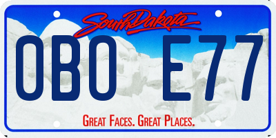 SD license plate 0BOE77
