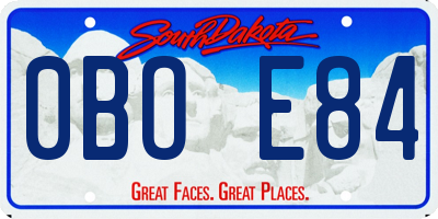 SD license plate 0BOE84