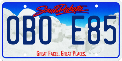 SD license plate 0BOE85