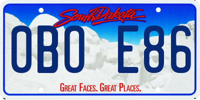 SD license plate 0BOE86