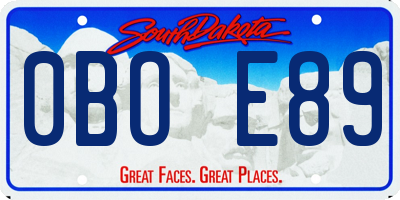 SD license plate 0BOE89