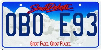 SD license plate 0BOE93