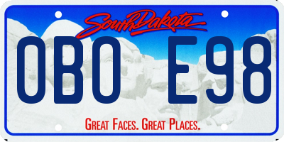 SD license plate 0BOE98