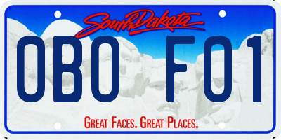 SD license plate 0BOF01