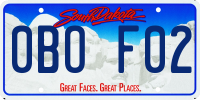 SD license plate 0BOF02
