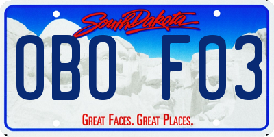 SD license plate 0BOF03