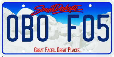 SD license plate 0BOF05