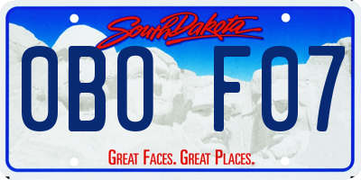 SD license plate 0BOF07