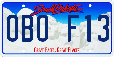SD license plate 0BOF13