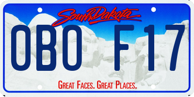 SD license plate 0BOF17