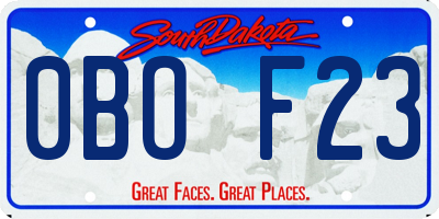 SD license plate 0BOF23