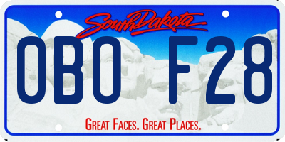 SD license plate 0BOF28