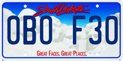 SD license plate 0BOF30