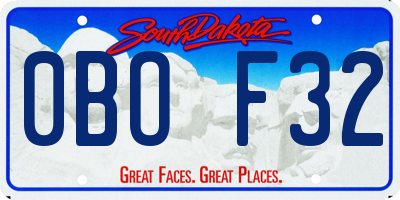 SD license plate 0BOF32