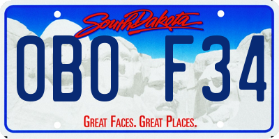 SD license plate 0BOF34