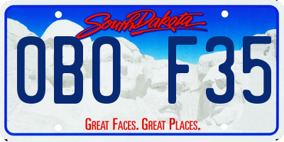 SD license plate 0BOF35