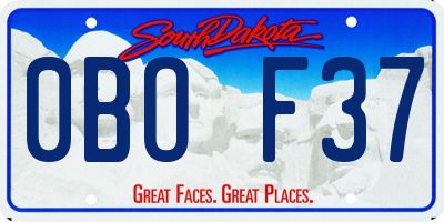 SD license plate 0BOF37