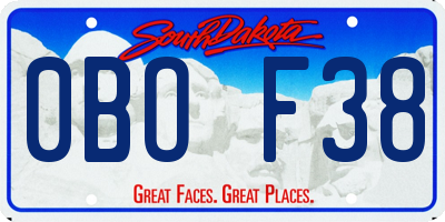 SD license plate 0BOF38