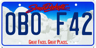 SD license plate 0BOF42