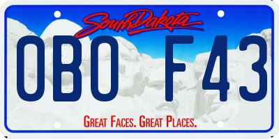 SD license plate 0BOF43