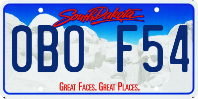 SD license plate 0BOF54