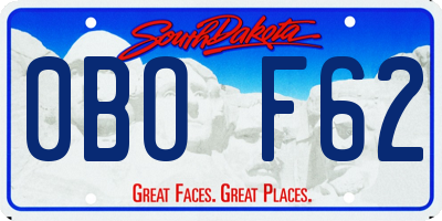 SD license plate 0BOF62