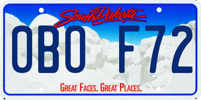 SD license plate 0BOF72