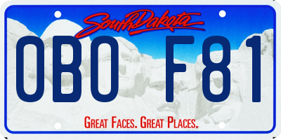 SD license plate 0BOF81