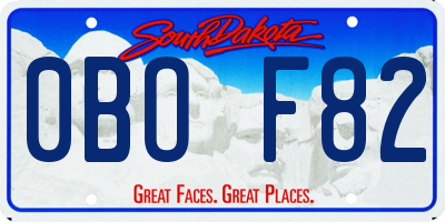 SD license plate 0BOF82