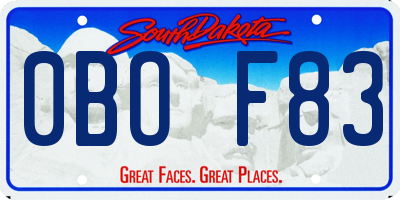 SD license plate 0BOF83