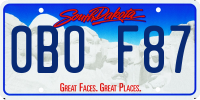 SD license plate 0BOF87